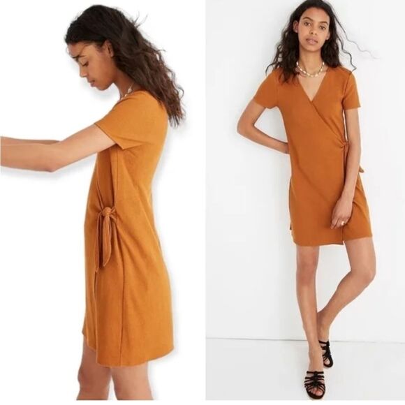 MADEWELL TEXTURE & THREAD Short Sleeve Side Tie Dress Size Small - Picture 1 of 9